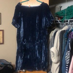 Blue crushed velvet tunic /dress